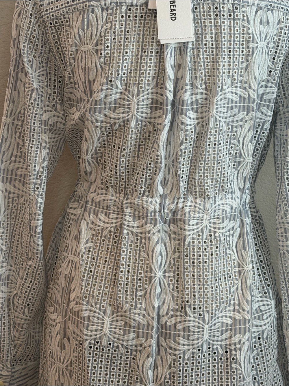 Veronica Beard Kiki Eyelet Jacket NWT Blue Utility Cinch Waist Size 6 - Picture 8 of 12